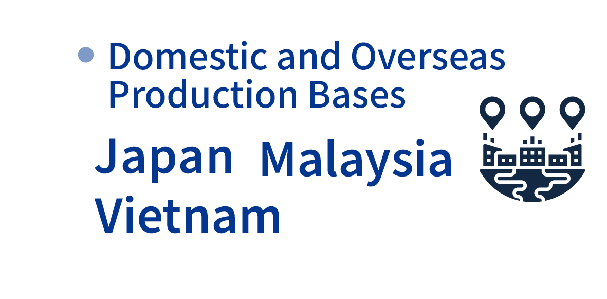 Manufacturing bases: Japan, Malaysia, Vietnam, Singapore